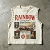 Vintage Washed DTG Print Rivet Stud Sleeveless Cropped Tank Top | Distressed Frayed Edge | OEM Streetwear