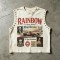 Vintage Washed DTG Print Rivet Stud Sleeveless Cropped Tank Top | Distressed Frayed Edge | OEM Streetwear