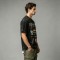 Washed DTG Patch Embroidery Rivet Oversized Distressed Tee | Frayed Raw Cuff Hem | OEM Streetwear