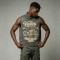 Washed DTG Motorcycle Print Rivet Collar Sleeveless Vest | Frayed Raw Hem | Streetwear Clothing Manufacturer