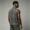 Washed DTG Motorcycle Print Rivet Collar Sleeveless Vest | Frayed Raw Hem | Streetwear Clothing Manufacturer