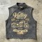 Washed DTG Motorcycle Print Rivet Collar Sleeveless Vest | Frayed Raw Hem | Streetwear Clothing Manufacturer