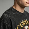 Vintage Washed Rivet Patch Print T-shirt | Street Daily Outfit | Custom Streetwear Manufacturer