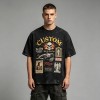Vintage Washed Rivet Patch Print T-shirt | Street Daily Outfit | Custom Streetwear Manufacturer