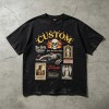 Vintage Washed Rivet Patch Print T-shirt | Street Daily Outfit | Custom Streetwear Manufacturer