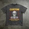 Rhinestone Skull Distressed Raw Edge Washed T-shirt | 100% Cotton | Custom Streetwear Manufacturer