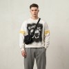 Washed DTG Fist Graphic Print Double Stripe Crew t-shirt | French Terry Oversized Crew Neck | Clothing Manufacturer