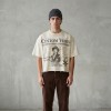 Washed Spray Dye DTG Print Crop T-shirt | Vintage Distressed Frayed Hem | 100% Cotton Oversized Fit | Custom Streetwear