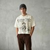 Washed Spray Dye DTG Print Crop T-shirt | Vintage Distressed Frayed Hem | 100% Cotton Oversized Fit | Custom Streetwear