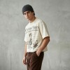 Washed Spray Dye DTG Print Crop T-shirt | Vintage Distressed Frayed Hem | 100% Cotton Oversized Fit | Custom Streetwear