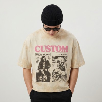 Spray Dye Puff DTG Print Vintage T-shirt | Acid Wash Distressed | Oversized Fit | Streetwear Manufacturer