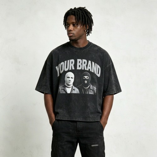 Washed DTG Print Oversize T Shirt | Vintage Acid Washed | Boxy Fit | Daily Street Hip Hop Wear | Custom Streetwear