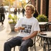 Rhinestone and DTG Print Crop T-shirt | Frayed Hem Distressed | Custom Streetwear Manufacturer