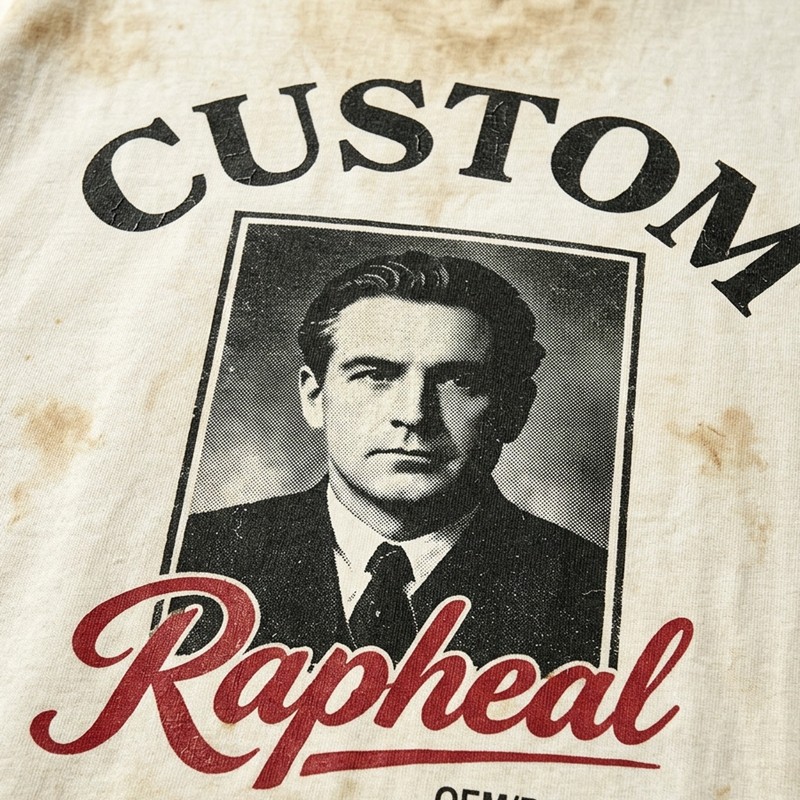 Spray Dye Washed DTG Portrait Letter Oversized Tee