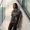 Wash Beaded Screen Print T-shirt | Vintage Acid Wash Bead Embellishment | Streetwear Manufacturer