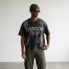 Wash Beaded Screen Print T-shirt | Vintage Acid Wash Bead Embellishment | Streetwear Manufacturer