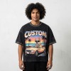 Acid Washed DTG Print Rhinestone Hotfix T-shirt | Oversized Boxy Fit | Custom Streetwear Manufacturer