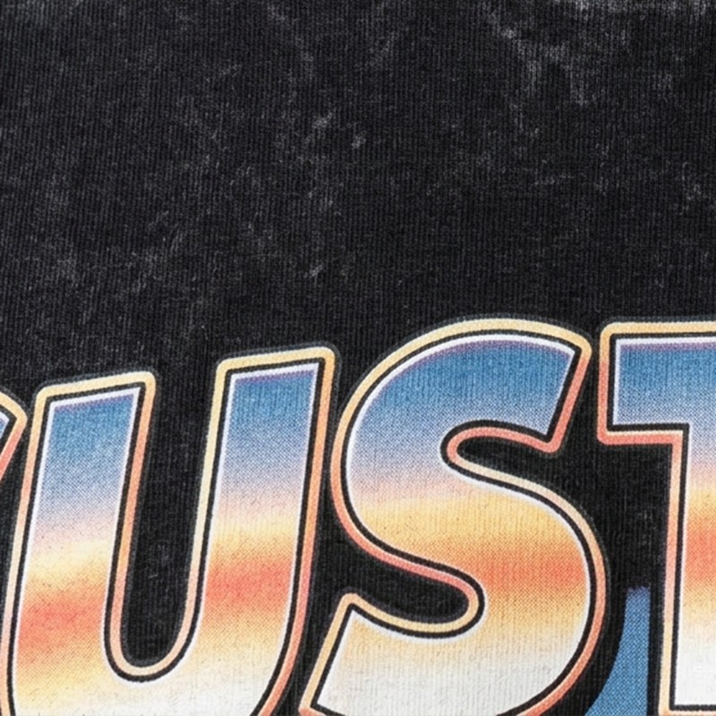 Acid Washed DTG Print Rhinestone Hotfix T-shirt