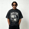 Acid Washed Rhinestone Applique DTG Print T-shirt | Oversized Drop Shoulder | Custom Streetwear