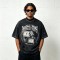 Acid Washed Rhinestone Applique DTG Print T-shirt | Oversized Drop Shoulder | Custom Streetwear
