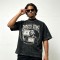 Acid Washed Rhinestone Applique DTG Print T-shirt | Oversized Drop Shoulder | Custom Streetwear