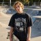 Acid Washed Rhinestone Applique DTG Print T-shirt | Oversized Drop Shoulder | Custom Streetwear