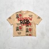 Vintage Washed DTG Print Crop T-shirt | Distressed Graffiti Print | 100% Cotton Oversize Fit | Streetwear Manufacturer