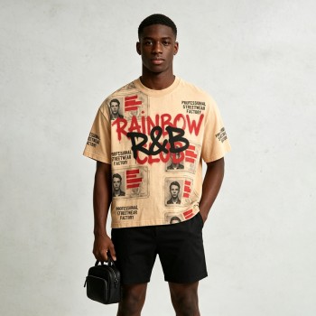 Vintage Washed DTG Print Crop T-shirt | Distressed Graffiti Print | 100% Cotton Oversize Fit | Streetwear Manufacturer