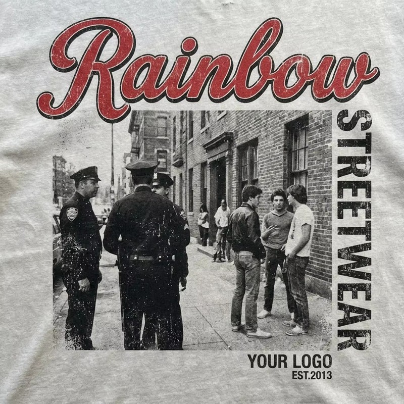 Vintage Distressed Washed Rivet DTG Print T-shirt