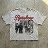 Vintage Distressed Washed Rivet DTG Print T-shirt | Eyelet Rivet Neckline | 100% Cotton Oversized Fit | Streetwear Manufacturer