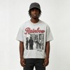 Vintage Distressed Washed Rivet DTG Print T-shirt | Eyelet Rivet Neckline | 100% Cotton Oversized Fit | Streetwear Manufacturer