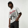 Vintage Distressed Washed Rivet DTG Print T-shirt | Eyelet Rivet Neckline | 100% Cotton Oversized Fit | Streetwear Manufacturer