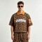 Vintage Embroidered Applique Leopard Polo T-shirt | Mesh Knit Fabric Oversize Fit | Streetwear Manufacturer
