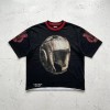Vintage Washed DTG Print Boxing Graphic T-shirt | Acid Washed Crack Print | 100% Cotton Oversized Fit |Custom Streetwear