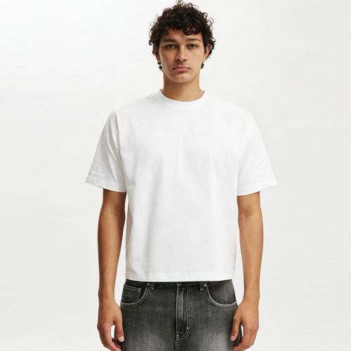 Custom Men's Oversized Boxy Blank 100% Cotton Heavyweight T-Shirt