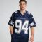 Custom Men's Navy Sublimation Mesh Team Jersey V-Neck