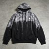 Sun Faded Spray Drip Print Heart Embroidery Hoodie | French Terry Kangaroo Pocket Hoodie |Custom Streetwear