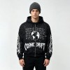 Screen Print Splash Ink Zip Up Hoodie | Oversized Fit | Street Daily Wear | Custom Streetwear Manufacturer