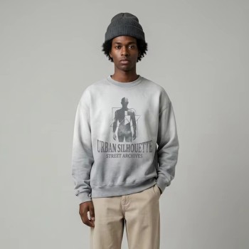 Spray Dye and Screen Print Crewneck Long sleeve t-shirt | Oversized Fit | Daily Street Casual Wear | Custom Streetwear