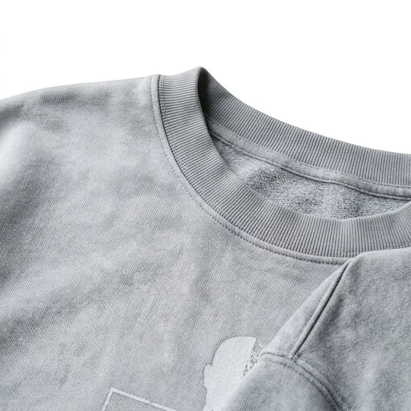 Spray Dye and Screen Print Crewneck Long sleeve t-shirt