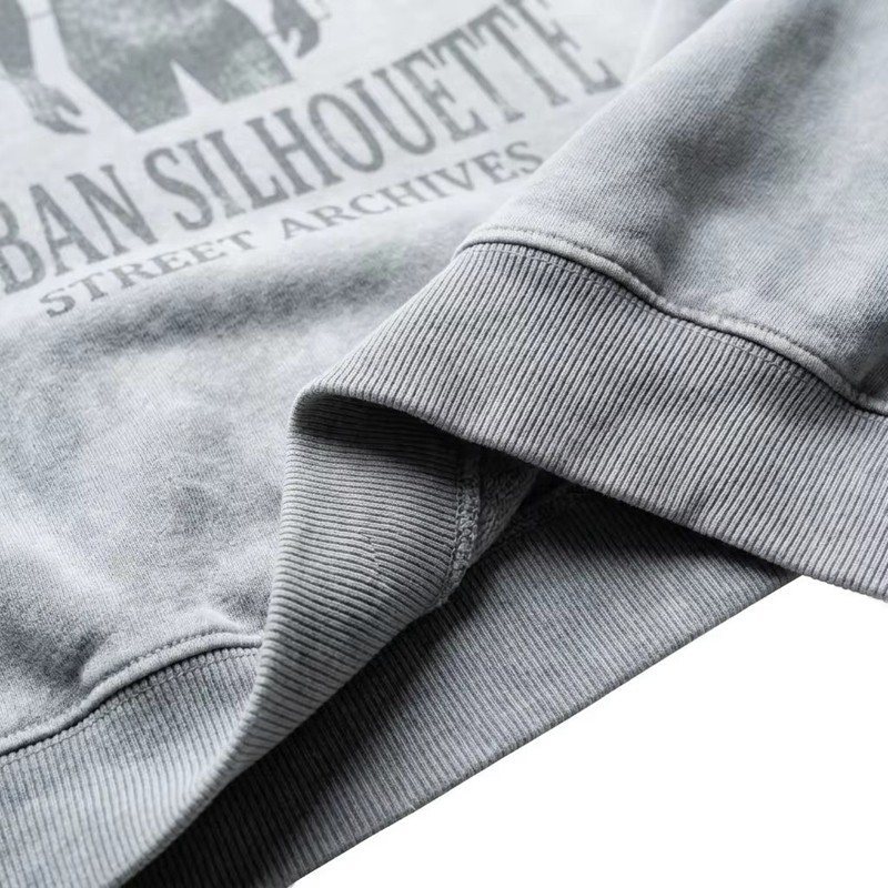 Spray Dye and Screen Print Crewneck Long sleeve t-shirt