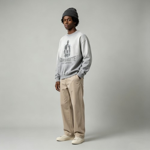 Spray Dye and Screen Print Crewneck Long sleeve t-shirt | Oversized Fit | Daily Street Casual Wear | Custom Streetwear