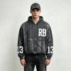 Distressed Washed Vintage Screen Print Zip Up Hoodie | Daily Street Outfit | Custom Streetwear Manufacturer