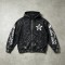 Washed Splatter Ink Screen Print Star Full Zip Hoodie | Speckle Paint Drip Graphic Effect | OEM Streetwear