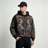 DTG Print Virgin Mary Gothic Frame Full Zip Hoodie | Vintage Retro Religious Graphic | Custom Streetwear