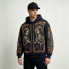 DTG Print Virgin Mary Gothic Frame Full Zip Hoodie | Vintage Retro Religious Graphic | Custom Streetwear