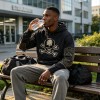 Washed Applique Skull Crossbone Hoodie | Frayed Raw Edge Patch Detail | Streetwear Manufacturer