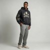 Washed Applique Skull Crossbone Hoodie | Frayed Raw Edge Patch Detail | Streetwear Manufacturer