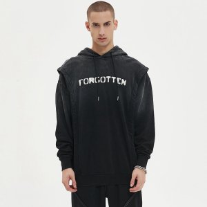 Custom Men's Oversized Distressed Wash Vintage Hoodie 100% Cotton