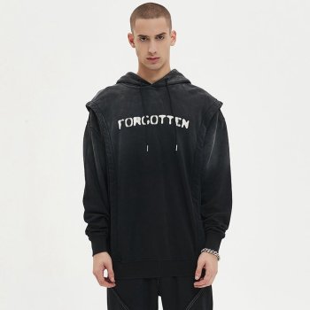 Custom Men's Oversized Distressed Wash Vintage Hoodie 100% Cotton
